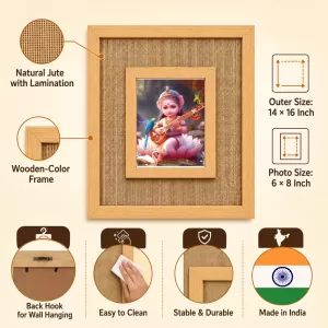 Goddess Saraswati Laminated Jute Wall Photo Frame, 14 X 16 Inch (F174819) Goddess Saraswati Laminated Jute Wall Photo Frame, 14 X 16 Inch (F174819)