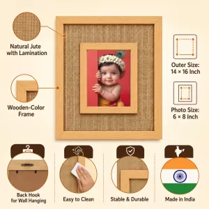 Baby Krishna Laminated Jute Wall Photo Frame, 14 X 16 Inch (F174821) Baby Krishna Laminated Jute Wall Photo Frame, 14 X 16 Inch (F174821)