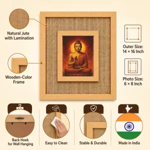 Buddha Laminated Jute Wall Photo Frame, 14 X 16 Inch (F174825) Buddha Laminated Jute Wall Photo Frame, 14 X 16 Inch (F174825)