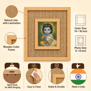 Lord Krishna Laminated Jute Wall Photo Frame, 14 X 16 Inch (F174828) Lord Krishna Laminated Jute Wall Photo Frame, 14 X 16 Inch (F174828)