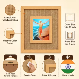 Shree Chaitannya Laminated Jute Wall Photo Frame, 14 X 16 Inch (F174838)