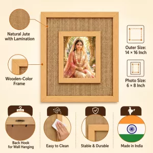 Indian Bride Laminated Jute Wall Photo Frame, 14 X 16 Inch (F174860) Indian Bride Laminated Jute Wall Photo Frame, 14 X 16 Inch (F174860)