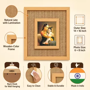Yashoda Krishna Laminated Jute Wall Photo Frame, 14 X 16 Inch (F174893) Yashoda Krishna Laminated Jute Wall Photo Frame, 14 X 16 Inch (F174893)