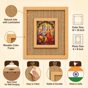Goddess Lakshmi Narayan Laminated Jute Wall Photo Frame, 14 X 16 Inch (F174905) Goddess Lakshmi Narayan Laminated Jute Wall Photo Frame, 14 X 16 Inch (F174905)