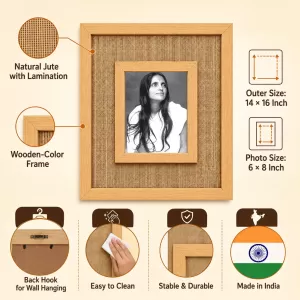 Anandamayi Maa Laminated Jute Wall Photo Frame, 14 X 16 Inch (F174910)