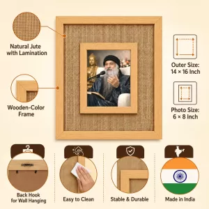 Osho Laminated Jute Wall Photo Frame, 14 X 16 Inch (F174912)