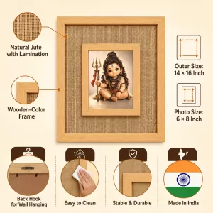 Lord Shiva Laminated Jute Wall Photo Frame, 14 X 16 Inch (F174924) Lord Shiva Laminated Jute Wall Photo Frame, 14 X 16 Inch (F174924)