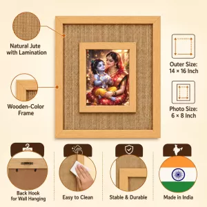 Yashoda Krishna Laminated Jute Wall Photo Frame, 14 X 16 Inch (F174930) Yashoda Krishna Laminated Jute Wall Photo Frame, 14 X 16 Inch (F174930)