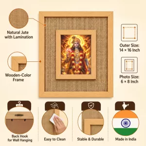 Lord Vishnu Laminated Jute Wall Photo Frame, 14 X 16 Inch (F174944) Lord Vishnu Laminated Jute Wall Photo Frame, 14 X 16 Inch (F174944)