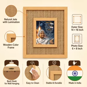 Dr. A.P.J. Abdul Kalam Laminated Jute Wall Photo Frame, 14 X 16 Inch (F174949)
