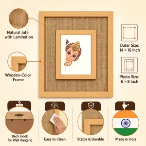 Hanuman Laminated Jute Wall Photo Frame, 14 X 16 Inch (F174959) Hanuman Laminated Jute Wall Photo Frame, 14 X 16 Inch (F174959)