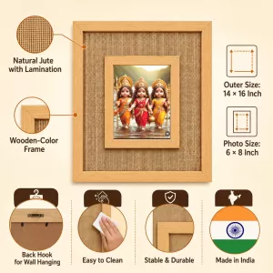 Baby Goddess Laminated Jute Wall Photo Frame, 14 X 16 Inch (F174966) Baby Goddess Laminated Jute Wall Photo Frame, 14 X 16 Inch (F174966)