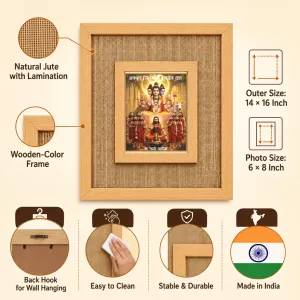 Duttaguru Laminated Jute Wall Photo Frame, 14 X 16 Inch (F174983) Duttaguru Laminated Jute Wall Photo Frame, 14 X 16 Inch (F174983)