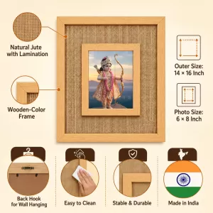 Lord Rama Laminated Jute Wall Photo Frame, 14 X 16 Inch (F174986) Lord Rama Laminated Jute Wall Photo Frame, 14 X 16 Inch (F174986)