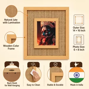 Goddess Kali Laminated Jute Wall Photo Frame, 14 X 16 Inch (F175019) Goddess Kali Laminated Jute Wall Photo Frame, 14 X 16 Inch (F175019)