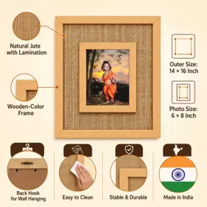 Baby Ram Laminated Jute Wall Photo Frame, 14 X 16 Inch (F175031) Baby Ram Laminated Jute Wall Photo Frame, 14 X 16 Inch (F175031)