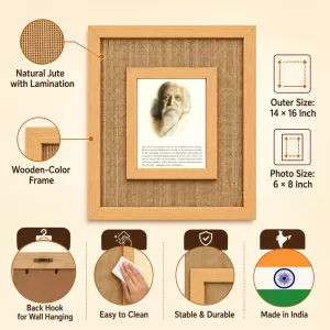 Sri Aurobindo Laminated Jute Wall Photo Frame, 14 X 16 Inch (F175041) Sri Aurobindo Laminated Jute Wall Photo Frame, 14 X 16 Inch (F175041)