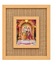Radha Krishna Laminated Jute Wall Photo Frame, 14 X 16 Inch (F173875)