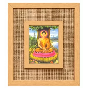 Buddha Laminated Jute Wall Photo Frame, 14 X 16 Inch (F173876)