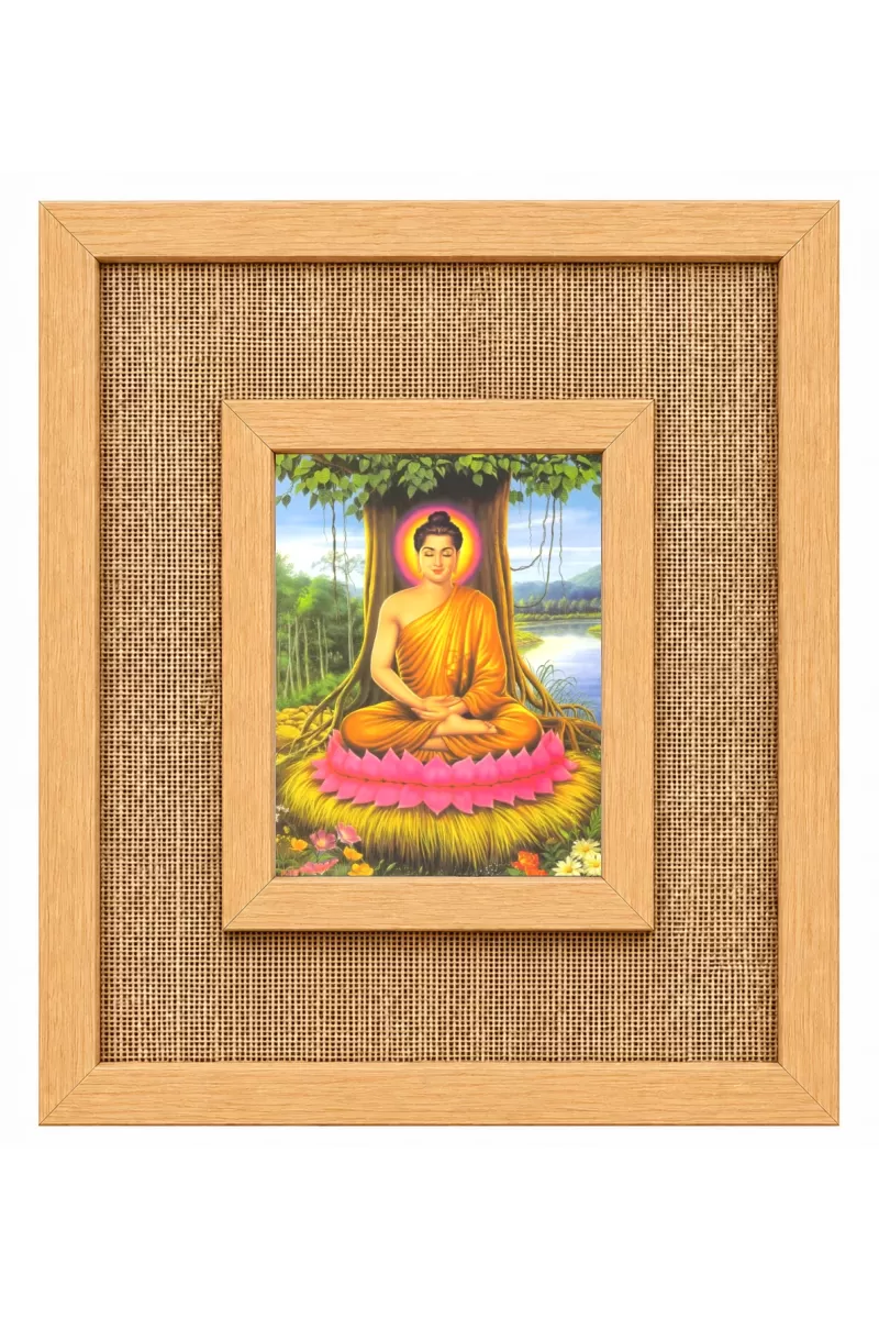 Buddha Laminated Jute Wall Photo Frame, 14 X 16 Inch (F173876)