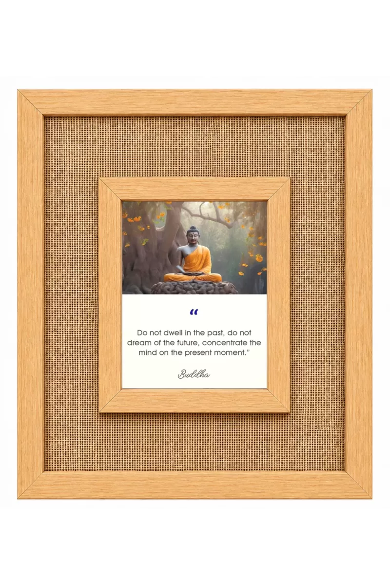 Buddha Laminated Jute Wall Photo Frame, 14 X 16 Inch (F173877)