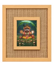 Lord Jagannath Laminated Jute Wall Photo Frame, 14 X 16 Inch (F173885)