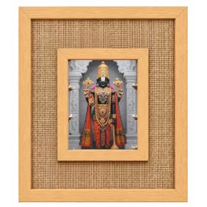 Lord Tirupati Balaji Laminated Jute Wall Photo Frame, 14 X 16 Inch (F173888)