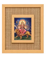 Durga Maa Laminated Jute Wall Photo Frame, 14 X 16 Inch (F173892)