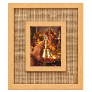 Traditional Brass Ritual Bell (ghanti) Laminated Jute Wall Photo Frame, 14 X 16 Inch (F173893) Traditional Brass Ritual Bell (ghanti) Laminated Jute Wall Photo Frame, 14 X 16 Inch (F173893)
