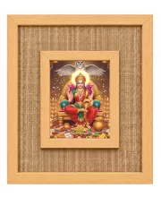 Goddess Lakshmi Laminated Jute Wall Photo Frame, 14 X 16 Inch (F173895)
