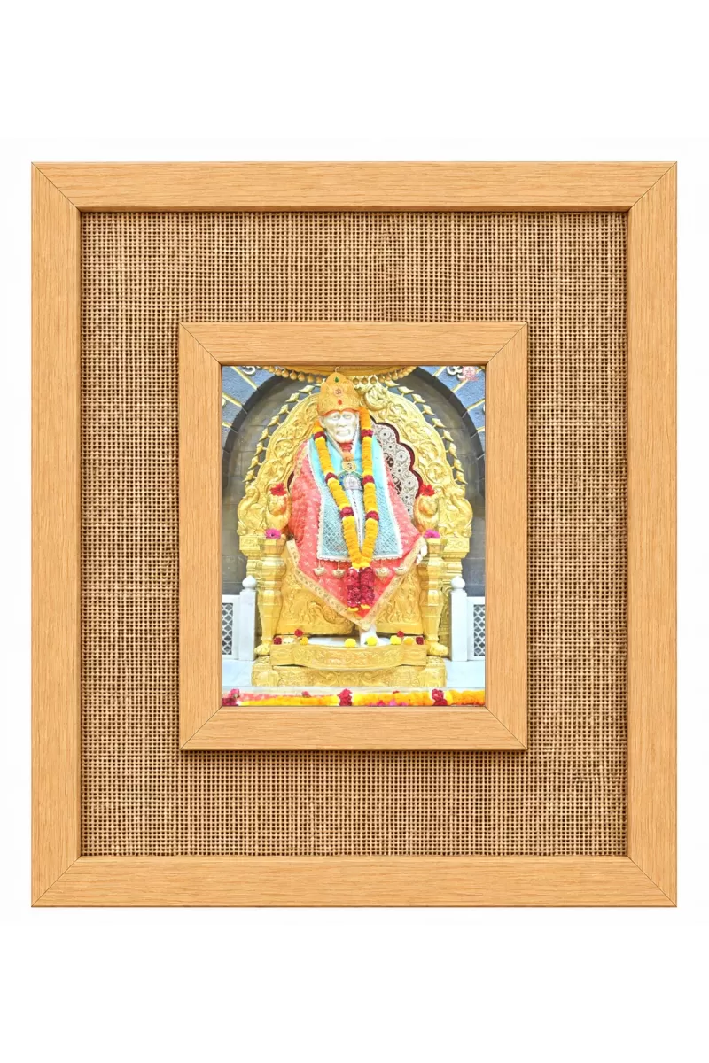 Shirdi Sai Baba Laminated Jute Wall Photo Frame, 14 X 16 Inch (F173896)