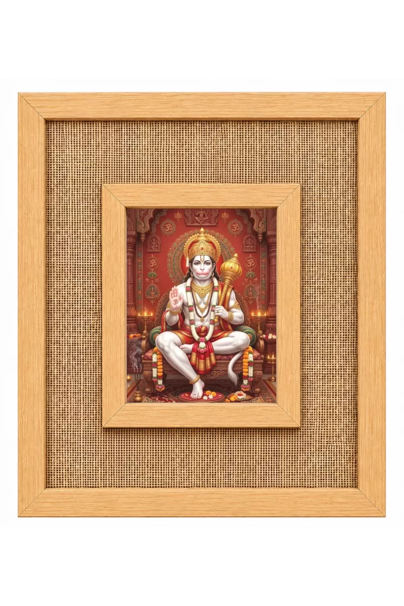 Hanuman Laminated Jute Wall Photo Frame, 14 X 16 Inch (F173897)