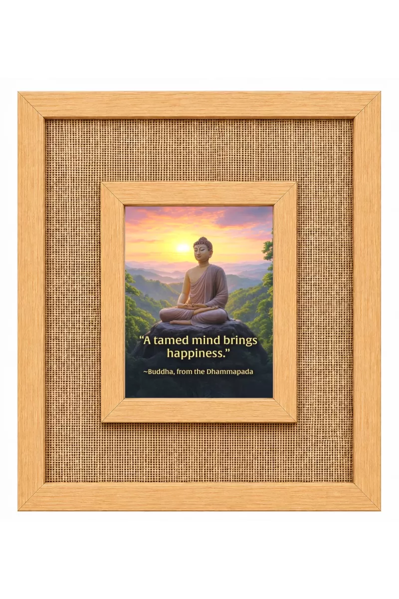 Buddha Laminated Jute Wall Photo Frame, 14 X 16 Inch (F173902)