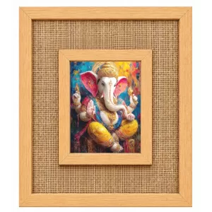 Lord Ganesha Laminated Jute Wall Photo Frame, 14 X 16 Inch (F173904) Lord Ganesha Laminated Jute Wall Photo Frame, 14 X 16 Inch (F173904)