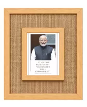 Narendra Modi Laminated Jute Wall Photo Frame, 14 X 16 Inch (F173906)