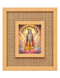 Lord Vishnu Laminated Jute Wall Photo Frame, 14 X 16 Inch (F173909)