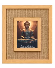 Buddha Laminated Jute Wall Photo Frame, 14 X 16 Inch (F173910)