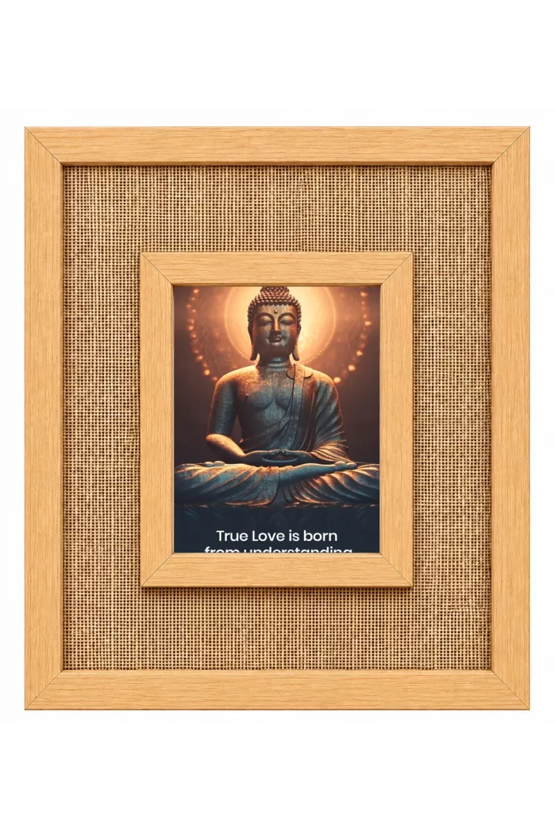 Buddha Laminated Jute Wall Photo Frame, 14 X 16 Inch (F173910)