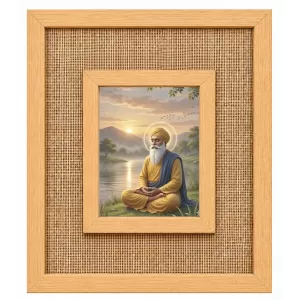 Guru Nanak Laminated Jute Wall Photo Frame, 14 X 16 Inch (F173911)