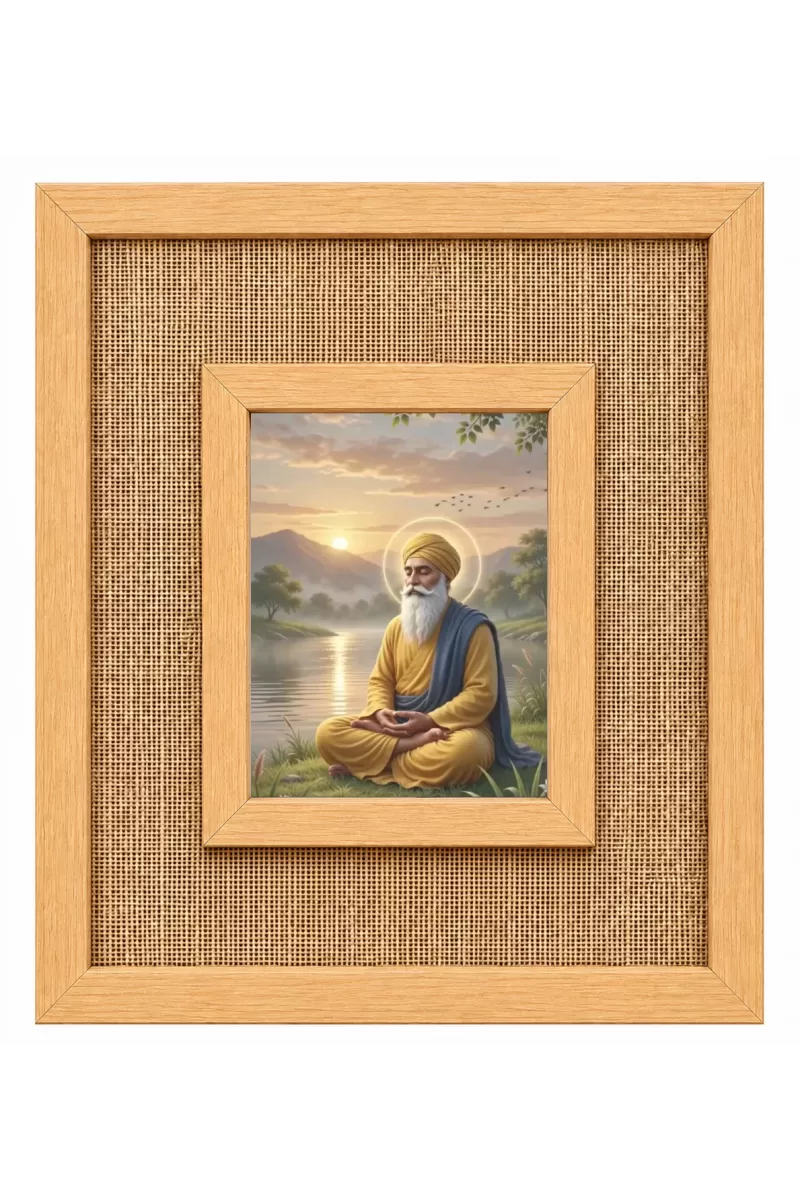Guru Nanak Laminated Jute Wall Photo Frame, 14 X 16 Inch (F173911)