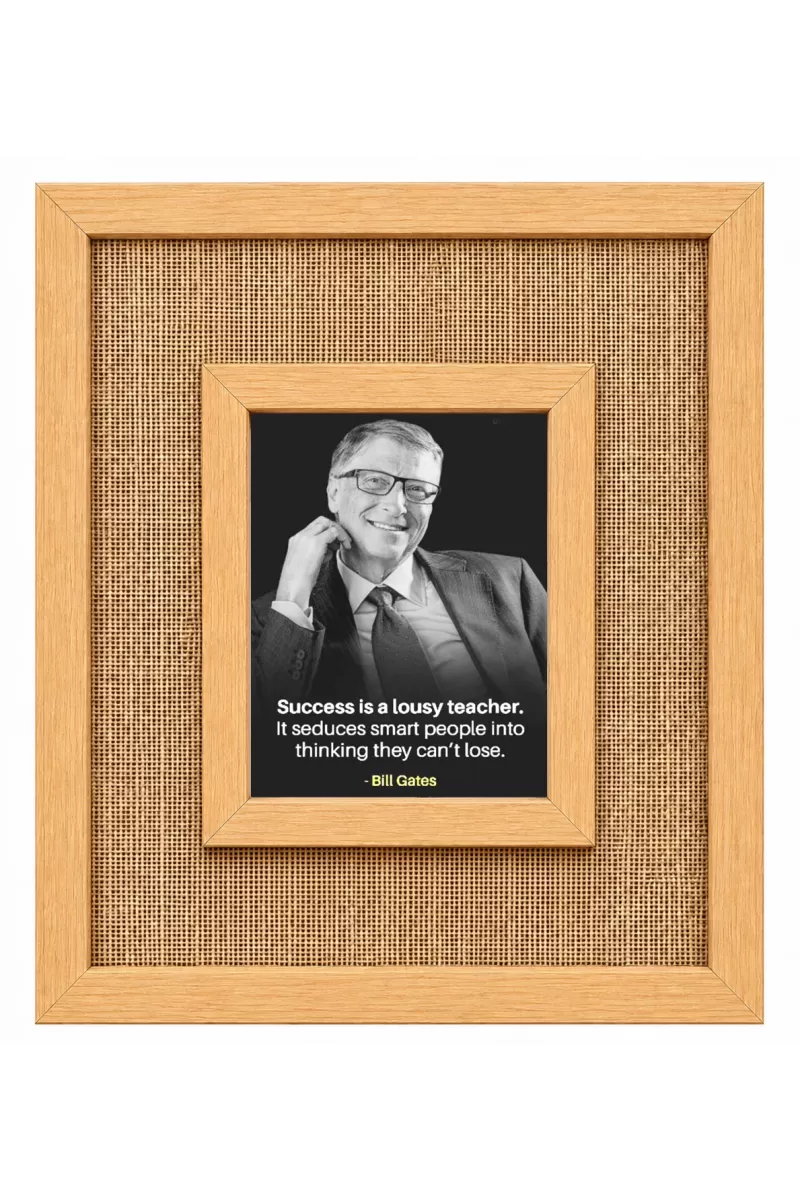 Bill Gates Laminated Jute Wall Photo Frame, 14 X 16 Inch (F173913)