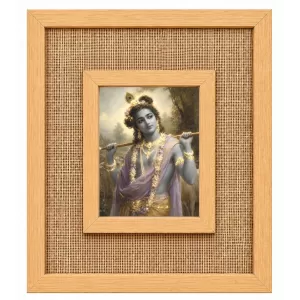 Lord Krishna Laminated Jute Wall Photo Frame, 14 X 16 Inch (F173916) Lord Krishna Laminated Jute Wall Photo Frame, 14 X 16 Inch (F173916)