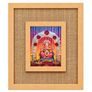 Lord Ganesha Laminated Jute Wall Photo Frame, 14 X 16 Inch (F173920) Lord Ganesha Laminated Jute Wall Photo Frame, 14 X 16 Inch (F173920)