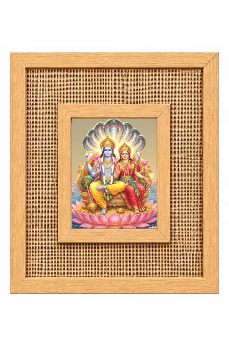 Lakshmi Narayan Laminated Jute Wall Photo Frame, 14 X 16 Inch (F173921)