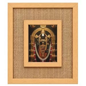 Lord Venkateswara Laminated Jute Wall Photo Frame, 14 X 16 Inch (F173923)