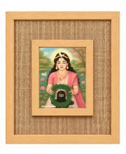 Shiv Linga Laminated Jute Wall Photo Frame, 14 X 16 Inch (F173924)