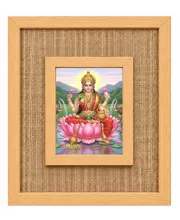 Goddess Lakshmi Laminated Jute Wall Photo Frame, 14 X 16 Inch (F173925)