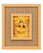 Goddess Lakshmi Laminated Jute Wall Photo Frame, 14 X 16 Inch (F173926)