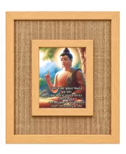 Buddha Laminated Jute Wall Photo Frame, 14 X 16 Inch (F173928)