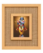 Lord Krishna Laminated Jute Wall Photo Frame, 14 X 16 Inch (F173929)